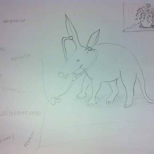 Paper artwork with the title 'Aardvark - very interesting mammal '