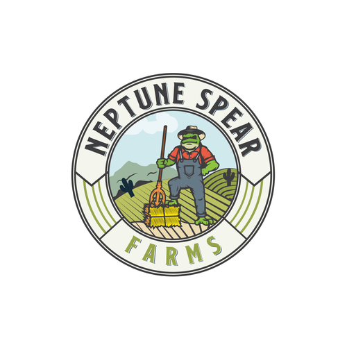 Spear design with the title 'Neptune Spear Farms'