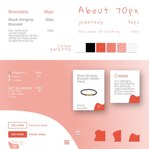 Energy website with the title 'Mantarraya's design system'