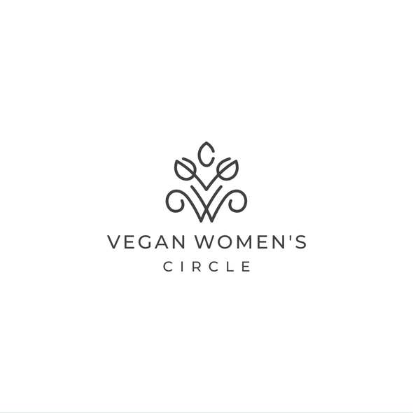Woman logo with the title 'vegan women's circle'