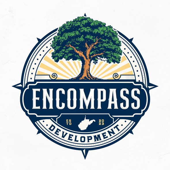 Compass logo with the title 'Logo for property investment & leasing company'