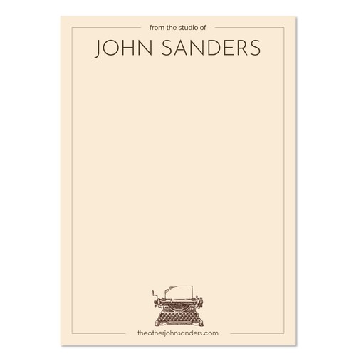 Flyer artwork with the title 'Notecard design for an author'