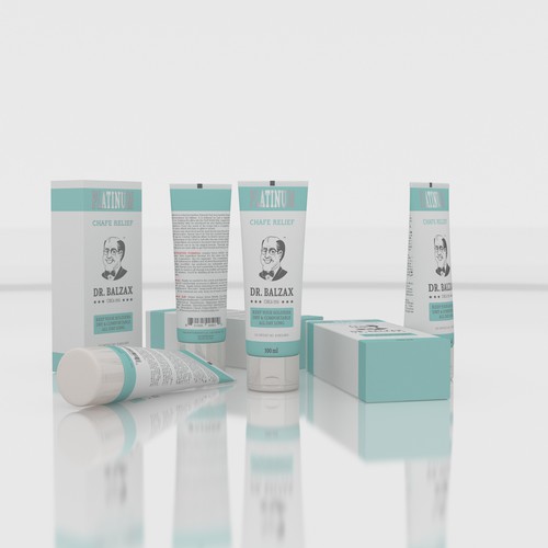 Funny packaging with the title 'Dr. Balzax - package proposal'