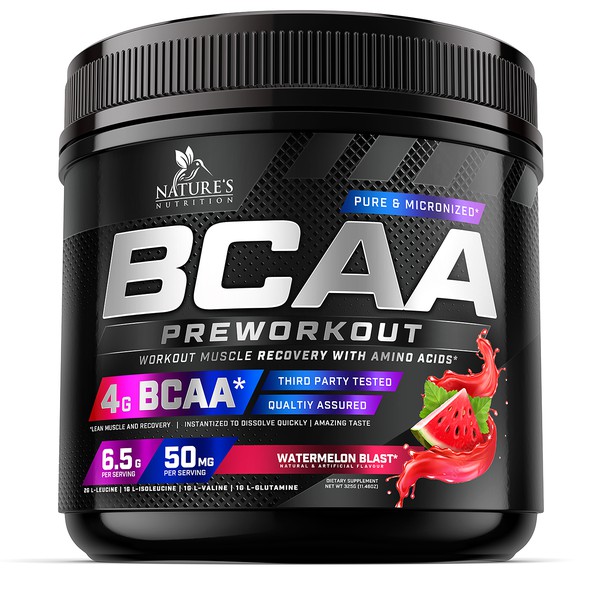 Pre-workout label with the title 'BCAA Preworkout Label Design'