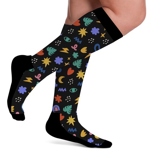 Sock design with the title 'Designing compression socks.'