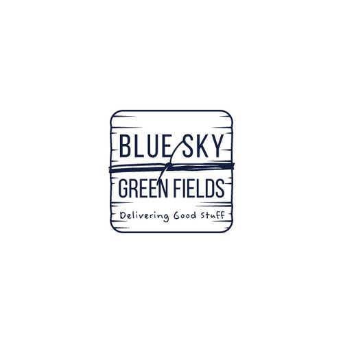 Grocery logo with the title 'Logo Design for Blue Sky Green Fields'