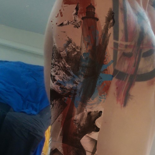 Tattoo artwork with the title 'Trash Polka Tattoo'