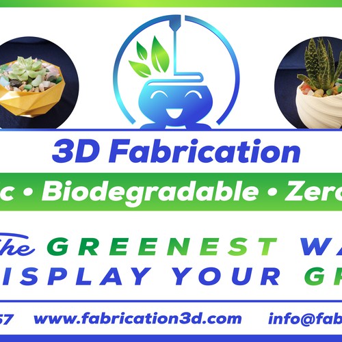 Fabrication design with the title 'Banner and logo for 3d fabrication'