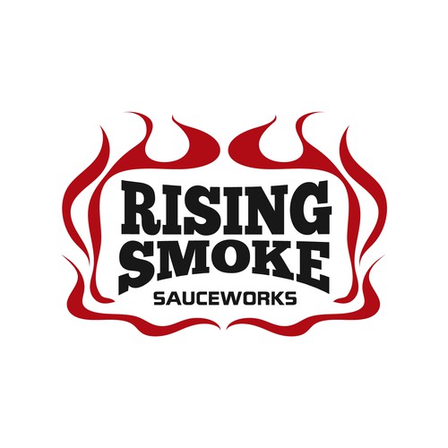 Sauce logo with the title 'Logo suggestion for rising smoke sauce works'