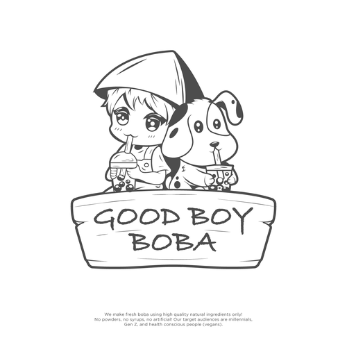Boba logo with the title 'Good Boy Boba'