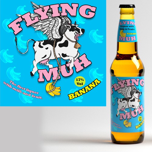 Milk label with the title 'Bottle label concept'