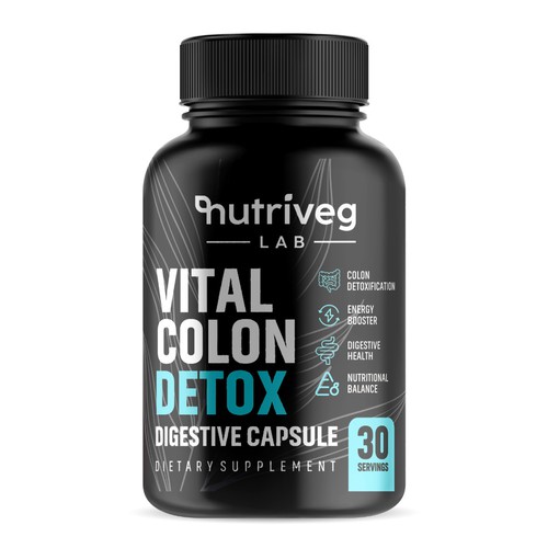 Capsule design with the title 'Modern Chic Label for a Rising Dietary Supplements Brand'