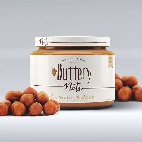 Jar label with the title 'Peanut butter jar design'