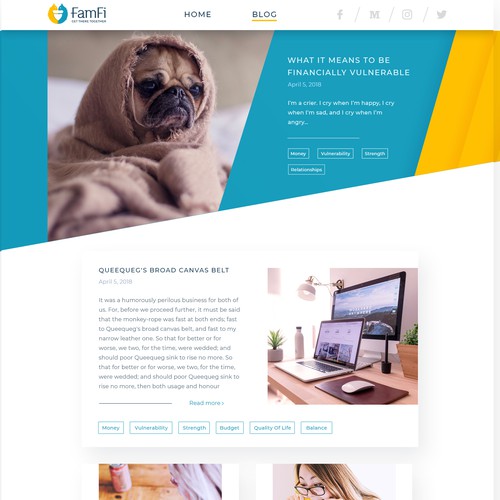 Finance website with the title 'FamFi'