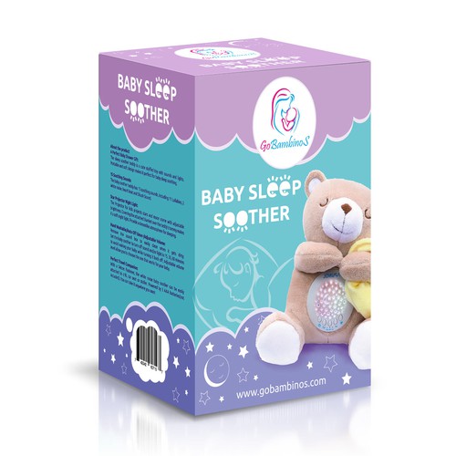 Soft packaging with the title 'Design Pack Baby Sleep Soother'