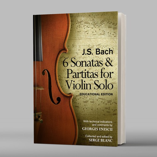 Music book cover with the title 'Ebook cover for violin learners and performers'