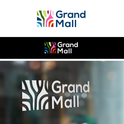 Shopping design with the title 'Mall shopping center logo'