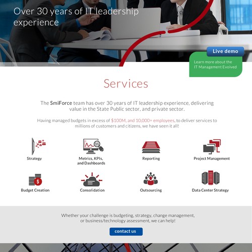 IT website with the title 'SmiForce web site'