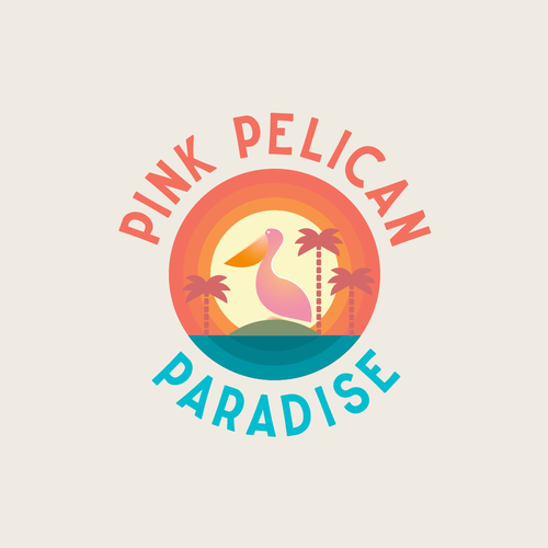 Pelican logo with the title 'Pink Pelican Paradise'