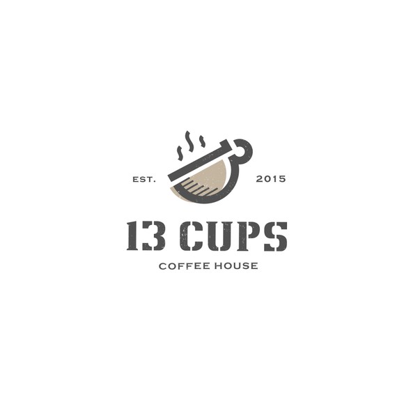 13 logo with the title '13 Cups Coffee House logo'