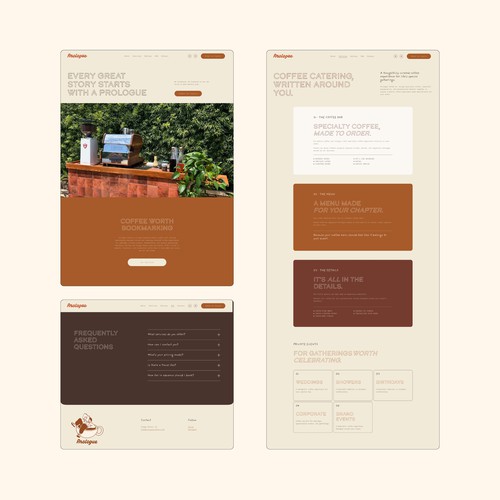 Website with the title 'Mini Website Refresh for Mobile Coffee Business'