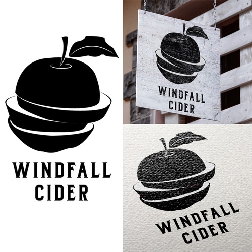 Cider logo with the title 'Logo Concept for Windfall Cider'
