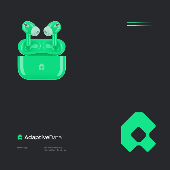 Futuristic logo with the title 'Adaptive Data'
