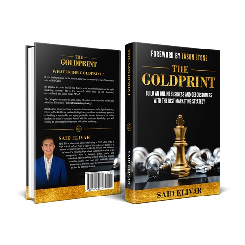 Graphic book cover with the title 'The Goldprint'
