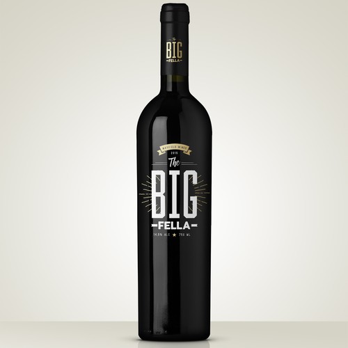 Red wine label with the title 'Minimalistic wine label'