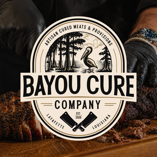 Pelican design with the title 'Bayou Cure Company'
