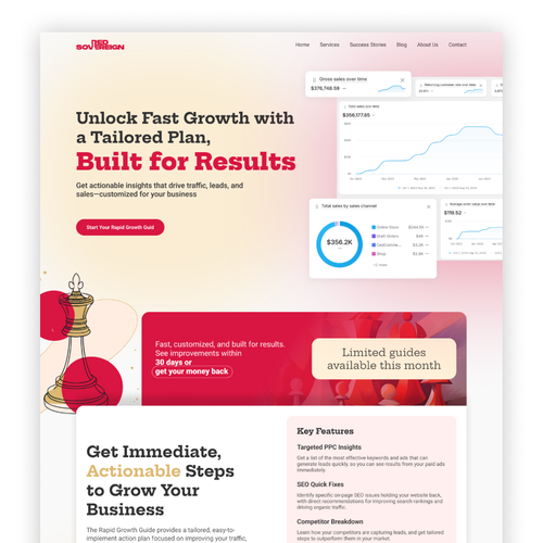 Agency website with the title 'Landing page design for SEO Agency'