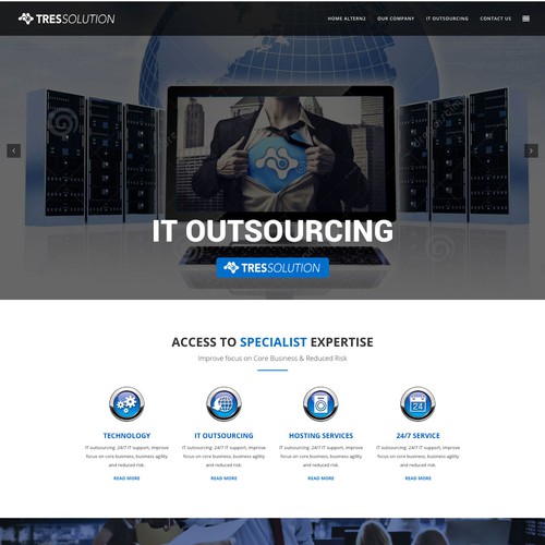Hosting design with the title 'Webdesign IT Outsourcing'