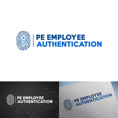 Fingerprint logo with the title 'PE EMPLOYEE AUTHENTICATION'