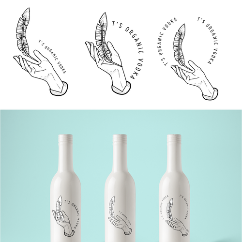 Creative label with the title 'Bottle label T's vodka'