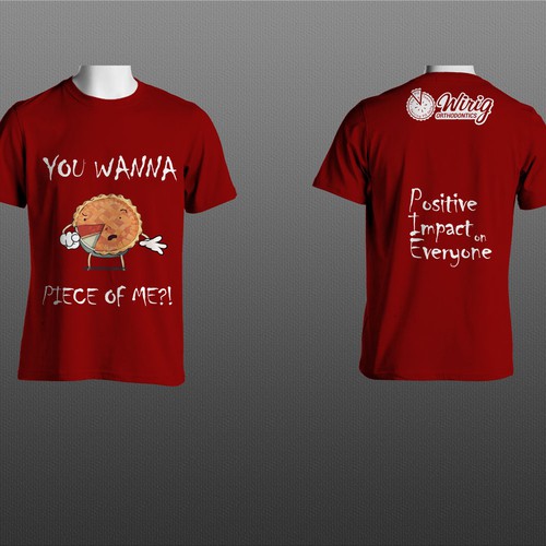 Positive t-shirt with the title ''You wanna peace of me?!' red T-shirt design.'