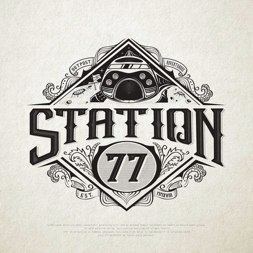 Space logo with the title 'An outpost in deep-space needs a logo'