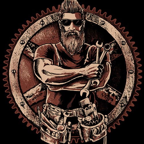 Industrial t-shirt with the title 'mechanic'