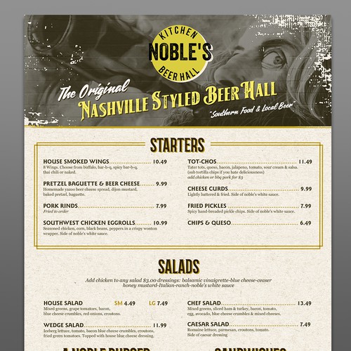 Rustic-modern design with the title 'Wild West Menu Design'