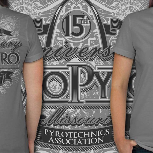 Text design with the title 'ANNYVERSARY T SHIRT'