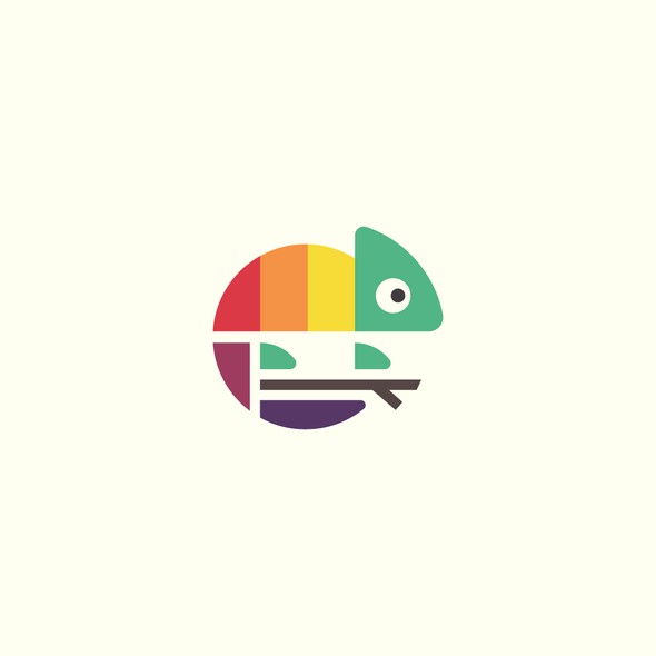 Chameleon logo with the title 'LOGO DESIGN'