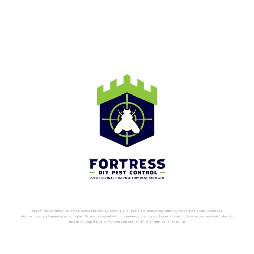 Cleaning and maintenance logo with the title 'Fortress DIY Pest Control Logo'