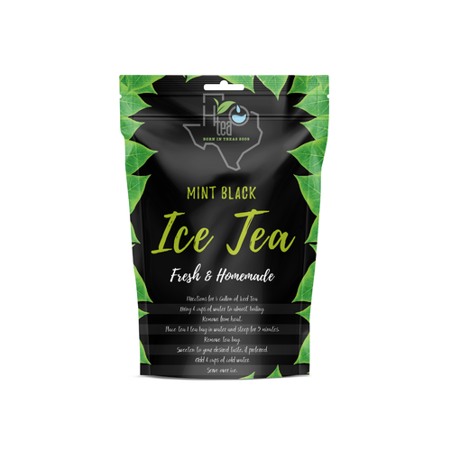 Leaf packaging with the title 'Ice Tea - Mint Black'