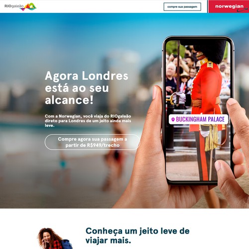 Airline design with the title 'RIO Galeão  (OKE Media)'