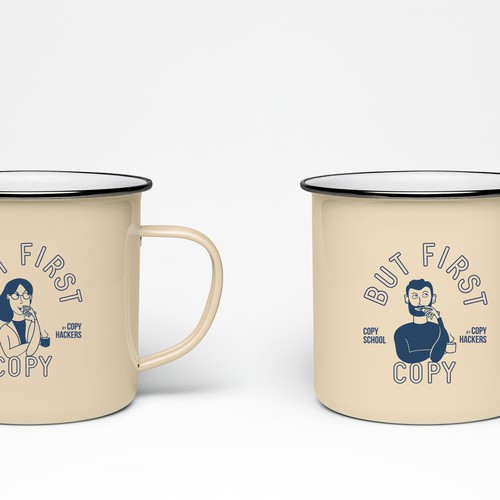 Quote design with the title 'Coffee Mug for Copy Hackers, an online copywriting business'