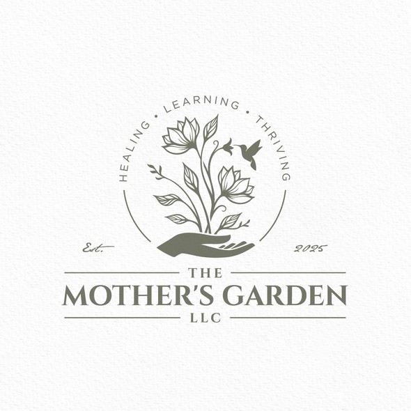 Garden design with the title 'The Mother's Garden Logo'