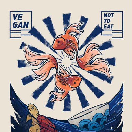 Fish t-shirt with the title 'vegan not to eat'