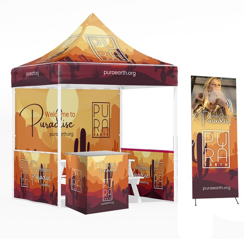 Trade show design with the title 'PuraEarth Concentrates'