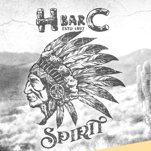 Indian design with the title 'Vintage label t-shirt'