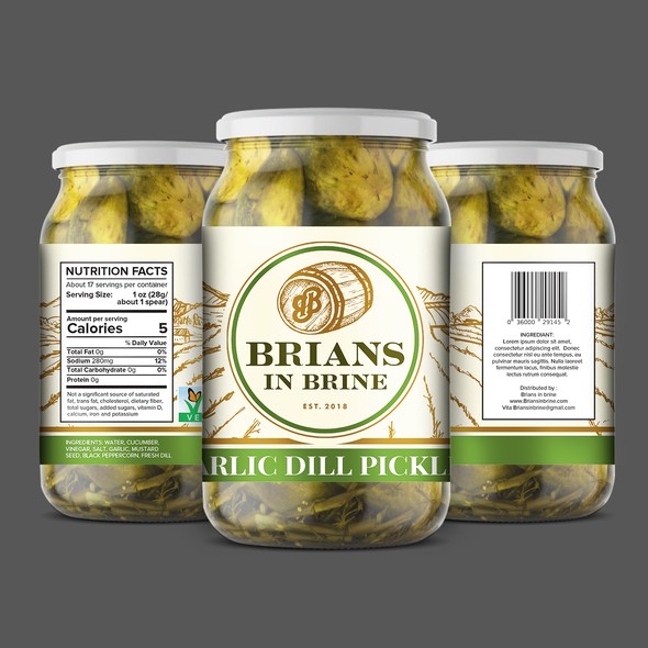 Vector label with the title 'Garlic Dill Pickles Label '