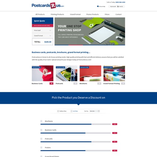 Print design with the title 'Printing Company Ecommerce Website Design'
